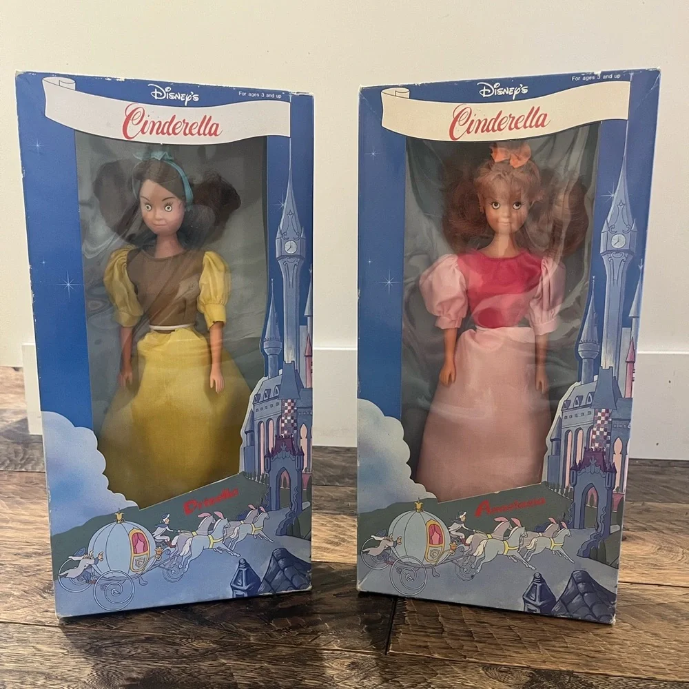 Disney Cinderella The Step Sisters Drizella & Anastasia Dolls by Biko - Picture 2 of 3